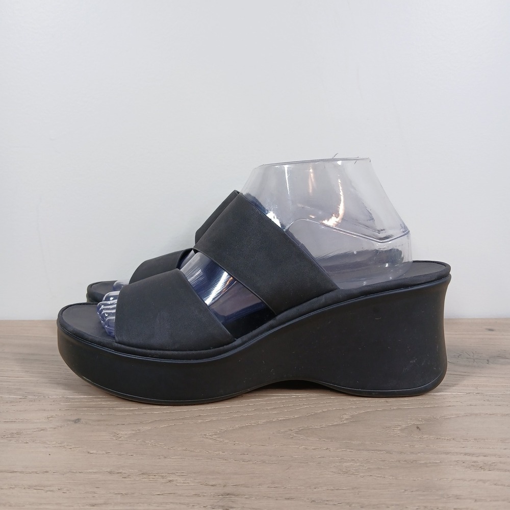 Naturalizer Gen N Rally Sandals Women 9.5 Black Platform Slide Comfort